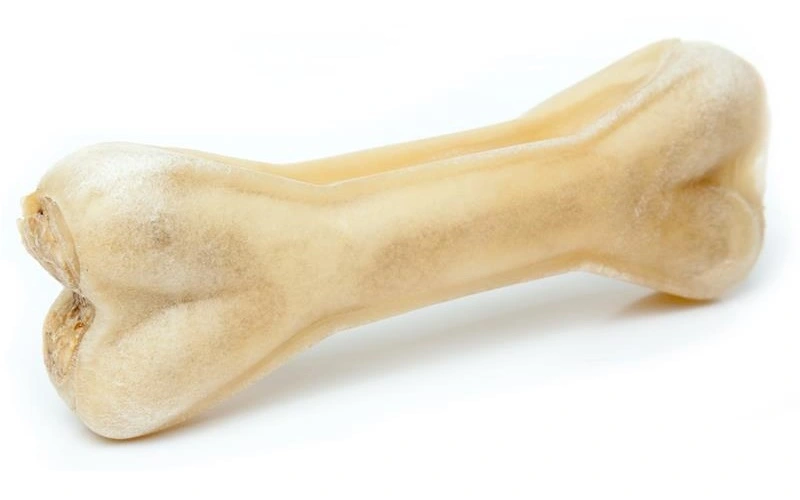 Håndlavet Presset Tyggeben med fyld af ged 17 cm 115 g - stort tyggeben